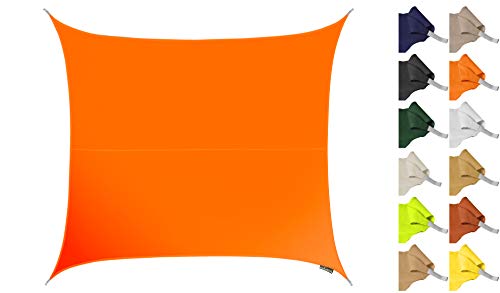 Kookaburra 2m Square Water Resistant Garden Patio Sun Shade Sail Canopy 96.5% UV Block with Free Rope (Ivory)