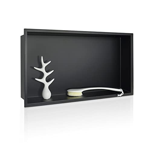 Neodrain No Tile Shower Niche, Insert Storage Shower Shelf (Outside Size 13.1”X13.1“)(Inner Size 12" X 12"), Stainless Steel Wall Niche No Tiled