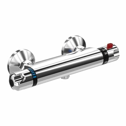 Thermostatic Bath Shower Mixer Tap Wall Mounted Shower Mixer Bar Chrome Brass Diverter Valve Anti Scald Tap Bathroom Accessory Intelligent Consta