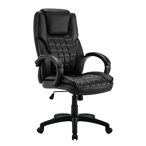 IntimaTe WM Heart Executive Office Chair,High Back Leather Chair,Ergonomic Design,Black