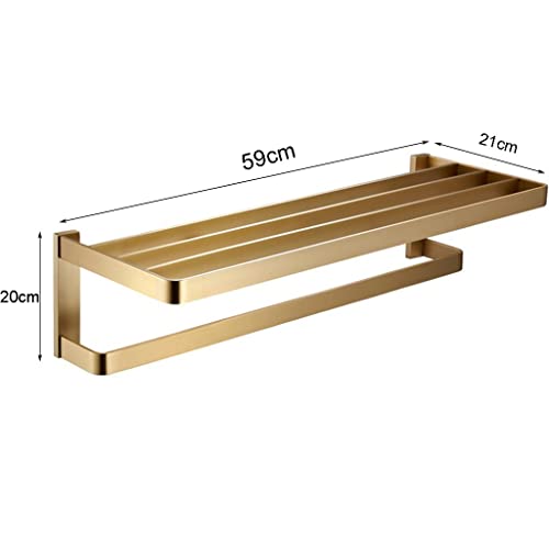 HIGOH Towel Racks,Bathroom Towel Rack Wall Mounted Towel Holder,Brass Bathroom Accessories,Bathroom Shelf,Towel Holder,Towel Rack,Bathroom Hardwa