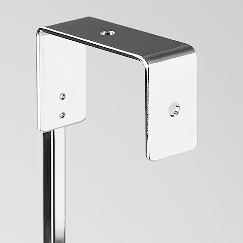 mDesign Over the Door Towel Rail – Modern Bathroom Towel Rack with 3 Bars – Hanging Towel Storage Rack – Essential Bathroom Storage – White/Chrom