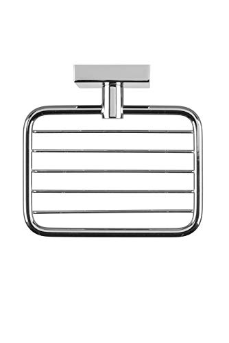 Croydex Flexi-Fix Chester Soap Basket, Zinc Alloy, Silver, 54 x 130 x 120mm