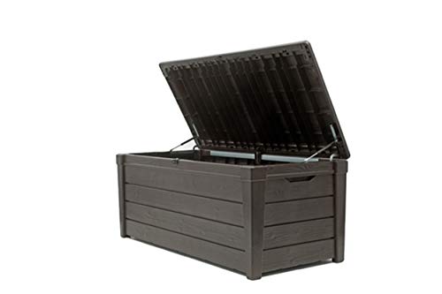 Keter Brightwood 454L Outdoor Garden Storage Box Garden Furniture - Brown & Marvel+ 270L Outdoor Garden Storage Box Garden Furniture - Graphite G