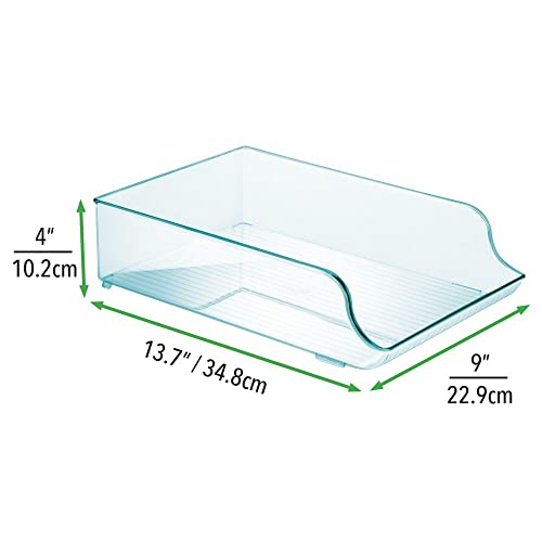 mDesign Water Bottle Holder Tray – Plastic Water Bottle Storage Container for 9 Bottles of Water, Soft Drink and Other Beverages – Durable and Pr