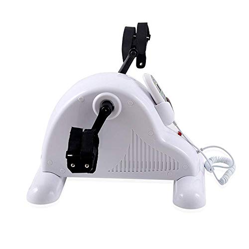 LUNEZY Electric Pedal Exerciser for Seniors Portable Fitness Cycle for Arm/Leg Exercise Mini Cycling Trainer Stationary Exercise Leg Peddler - Fi