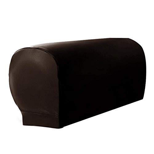 Yiran Armchair Arm Covers, 2pcs Armrest Cover Ultra Thick and Soft PU Leather Stretch Arm Cover for Recliners Sofas Chairs Elastic Waterproof Fur