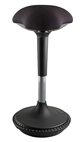 Unilux Moove Stool - Office Chair for Height Adjustable Desks, Standing Support Stool - Black