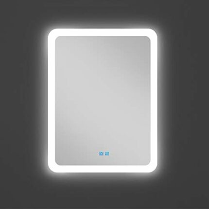 Rectangular Led Bathroom Mirror with Lights, Demister Pad, Two Touch Switch, for Hotel Beauty Makeup 3 Size, White Light,