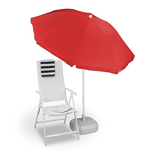 Relaxdays Sun 180 cm, 8 Polyester Ribs, Tilt Function, Garden Umbrella