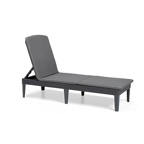 Keter Allibert Jaipur Sun Lounger with Cushion, graphitegray, 58 x 187 x 29 cm