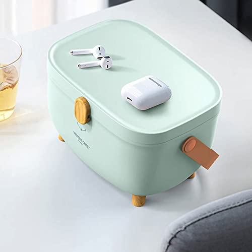 Les-Theresa Medicine Storage Box, Plastic Oval First Aid Box, Double Layers Multi Grid Large Capacity Medical Organizer, Emergency Bins for Home,