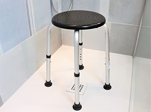 PEPE - Round Shower Stools for Elderly, Bath Seats for Adults, Disabled Bathroom Chairs and Stools, Non Slip Shower Seat Adjustable, Bath Stools