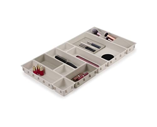 Joseph Joseph Viva Pedestal Mirror and Makeup Organiser with removal divider - Shell