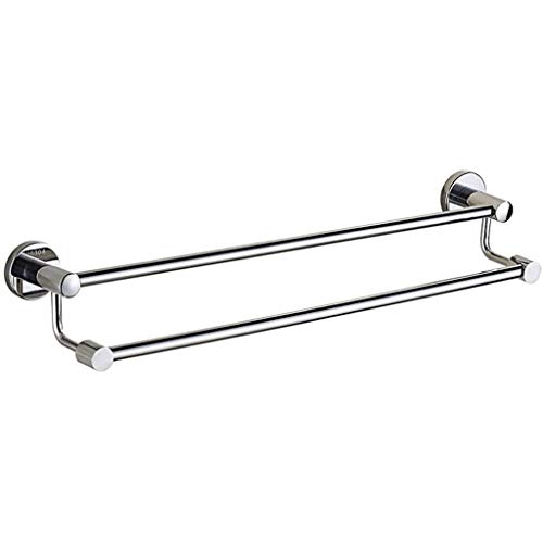 N/A Double Towel Bar Stainless Steel Bathroom Kitchen Towel Holder Dual Towel Rod Rustproof Wall Mount