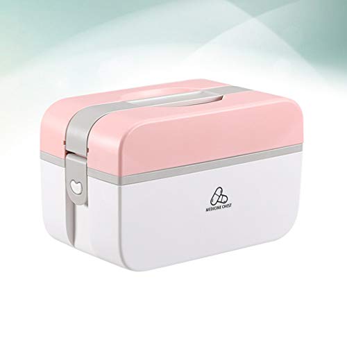 EXCEART Medicine Storage Box Large-capacity Family Medicine Box Container Medical Supplies for Office Home 1pc(Random Color)