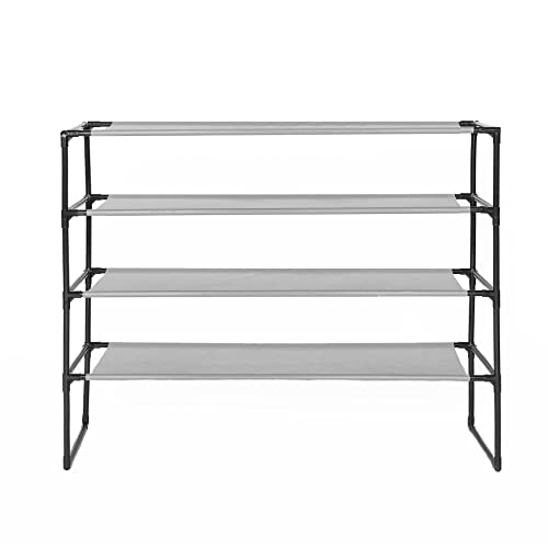 OHS 4 Tier Storage Rack Home Tidy Organiser Shelving Solution Shoe Clothing Utility Garage Racking Freestanding Unit, Charcoal