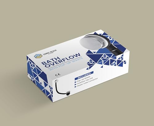 Sandy Beach Brushed Chrome Bath Waste and Overflow Kit: Bath Overflow, Pop Up Bath, Bath Waste and Overflow, Chrome Bath Waste, Bath Overflow Kit