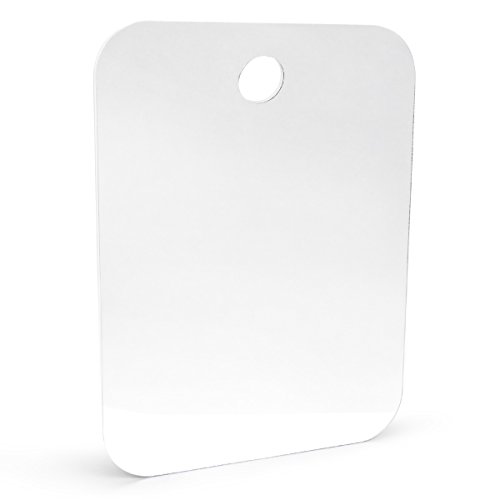 QSHAVE Fog Free Shower Mirror Large Size with Suction Hood and Adhesive Hook Fogless Shaving