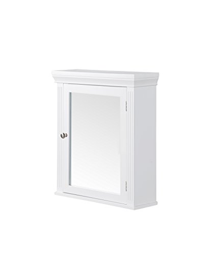 Teamson Home Bathroom Stratford Wooden Mirrored Medicine Cabinet White 6544