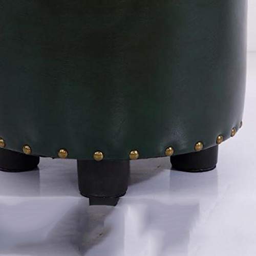 LUKEO Dark Green Footstool, Home Creative Low Pier Living Room Shoe Changing Stool Fashion Round Stool Sofa Stool