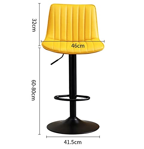 ADEADE Bar Stools Set of 2 Modern PU Leather Counter Height Barstool with Back Adjustable Swivel Upholstered Bar Chairs for Kitchen, Black Metal