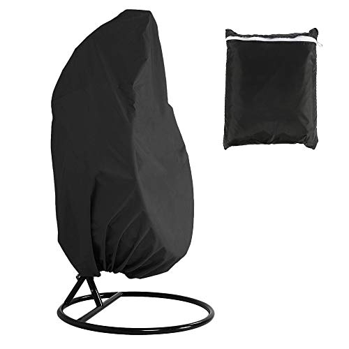 Patio Hanging Chair Cover 210D Oxford Fabric Heavy Duty Waterproof Veranda Patio Cocoon Egg Chair Garden Furniture Protective Cover with Elastic