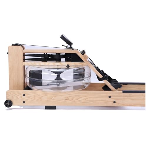 HAWEWE Wooden Rowing Machine For Home Gym Water Resistance Rower Machine With LCD Monitor Cardio Training 330lbs Max Capacity Indoor Fitness Equi