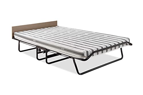 JAY-BE Supreme Bed with Rebound e-Fibre Mattress and Automatic Folding Legs, Steel, Black, Compact