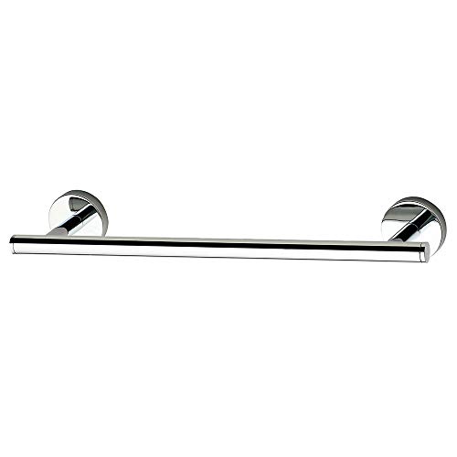 Kibath Med Design Towel Bar 30 cm. Made of Stainless Steel and Gloss Chrome Finish. with Two Placement Options, Adhesive or with Screws, 478423