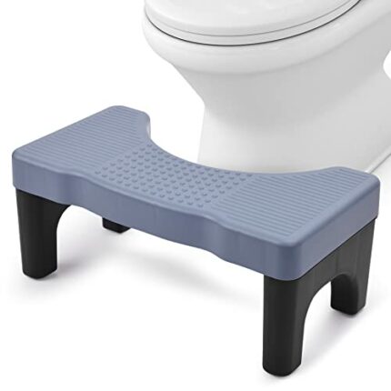 Brippo Toilet Stool for Adults, 7" Height Toilet Pooping Potty Stool with Non-Slip Feet, Bathroom Secure Foot Step Stool for Seniors and Kids, Bl