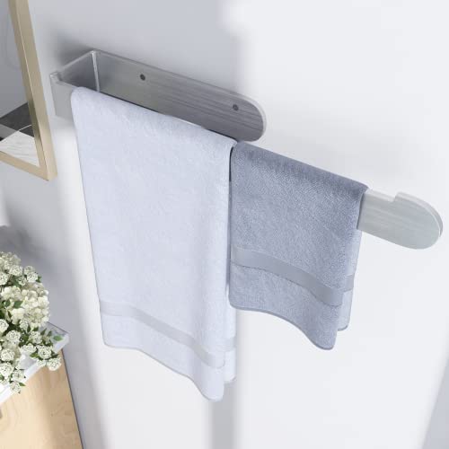 MOOWOOW Towel Holder, Self-adhesive Screws Dual Purpose, Waterproof Stainless Steel 37cm/14.5inch Bathroom Towel Rack Wall Mounted Towel Rails fo