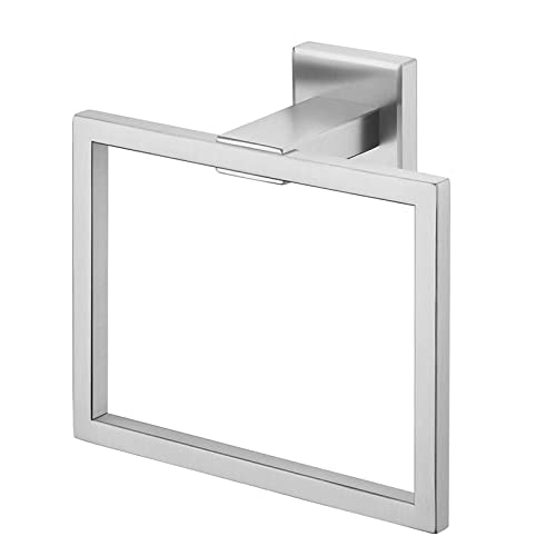 Towel Ring Wall Mounted Square Style Stainless Steel Bath Towel Holder Rack Towel Hanger for Kitchen Hotels Bathroom Toilet (Color : Matte Black)