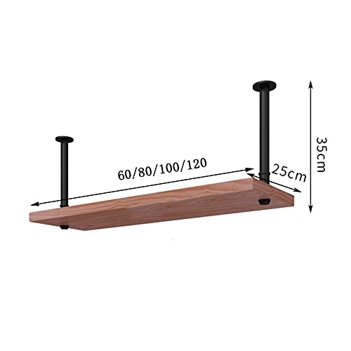 EYLINK Wine Rack Ceiling Shelf Loft Retro Solid Wood Wrought Iron Restaurant Front Shelf Rack Shelf Storage Rack Hanger For Storage Wine Glass Bo