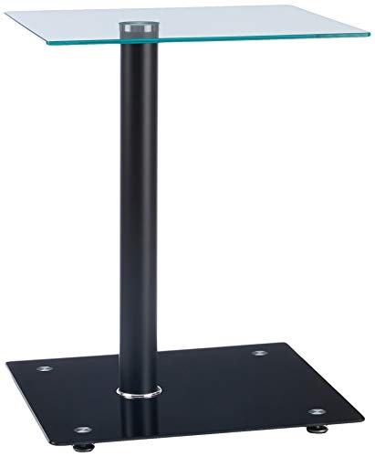 HAKU Möbel coffee table, metal, black clear glass, W 40 x D 40 x H 52 cm