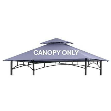 Warmally Grill Gazebo Replacement Canopy Roof, 5'x8' Outdoor BBQ Gazebo Top, Double Tiered Shelter Cover Roof Fit for Gazebo Model L-GG001PST, L-