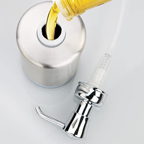 mDesign Set of 4 Stainless Steel Bathroom Accessories - Bathroom Set Including a Soap Dispenser, Soap Dish, Bathroom Tumbler and Toothbrush Holde