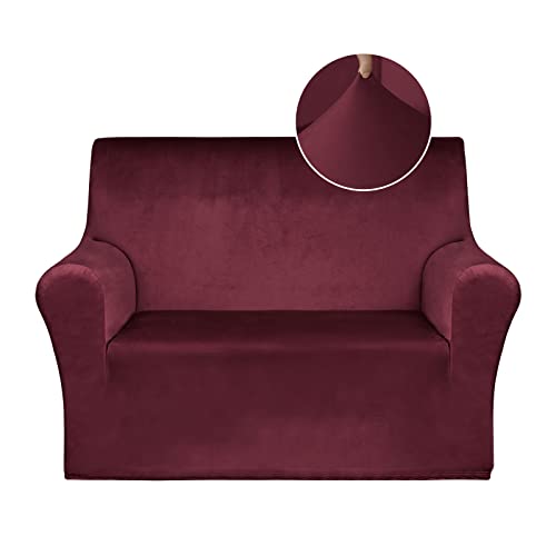Pretty Jolly Spandex Loveseat Cover Super Soft 1-piece Beige Slipcover for Loveseats Stretch Universal Couch Cover for Living Room Easy Fit Washa