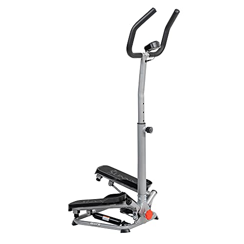 Sunny Health & Health Twister Stepper Machine, Height Adjustable Stepper, Stairs Step Exercise With Handlebars & LCD Monitor, Indoor Home Gym Wor