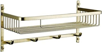 XHALERY Foldable Towel Rack for Bathroom Wall Mounted, with Towel Hooks and Adjustable Towel Bar, Stainless steel towel rack