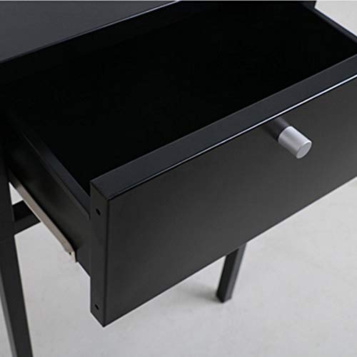 JYDQM Fashion Bedside Table Simple Nordic Bedroom Bedside Table, Tall Metal Bedside Table, Black