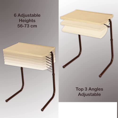 OAK N' OAK TABLE BUDDY smart® MARBLE | Adjustable Multi Position Portable Folding Table Mate with Cup Holder for Bed Trey, Work, Watch TV, Dining