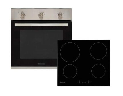 Baumatic BCPK605X Built In Electric Single Oven and Ceramic Hob Pack - Stainless Steel/Black - A Rated