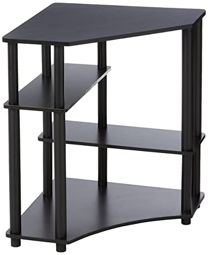 Furinno Turn-N-Tube Space Saving Corner Desk with Shelves, Espresso/Black, 79 (W) x 72.4 (H) x 57.2 (D) cm