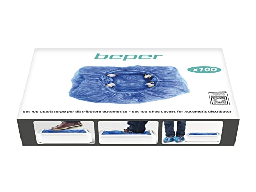 Beper C206UTI002 Waterproof Set of 100-Disposable Shoe Covers, Blue, One Size