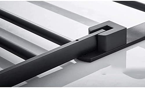 Towel Bar Space Aluminum Folding Towel Rack Black Bathroom Towel Rack Toilet Towel Wall Hanging Length/60Cm