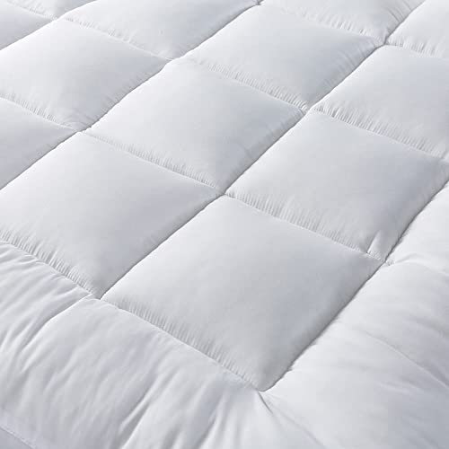 Naluka Mattress Topper Short Queen Size, Down Alternative Featherbed Microfiber Mattress Pad 2 Inch Thick Mattress Cover…