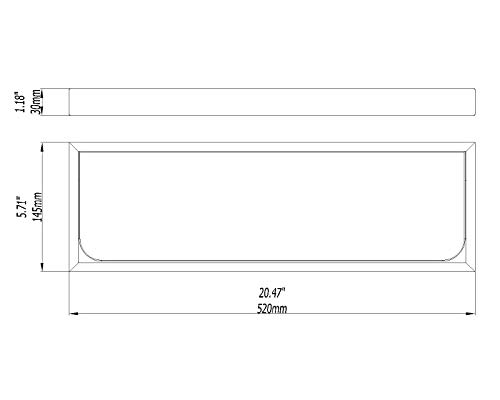 BUVELOT Glass Shelf for Bathroom, 20.47 Inch Large Glass Bathroom shelf, 8mm Extra Thick Tempered Clear Glass Shelves Modern Rectangular,Matte Bl