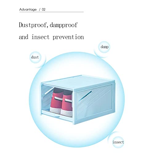 MOSGAT Shoe Boxes Clear Plastic Stackable Large 3 Pack,Clear Shoe Boxes Stackable,Plastic Shoe Boxes with Push-Pull Style,Shoe Rack Shoe Organize