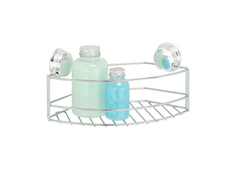 Croydex Rust Free Stick 'N' Lock Plus Large Storage Basket, Metal, Silver